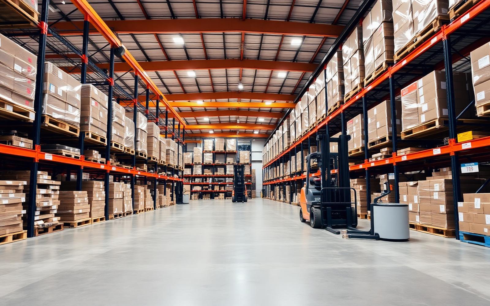 Interior of a UK distribution warehouse